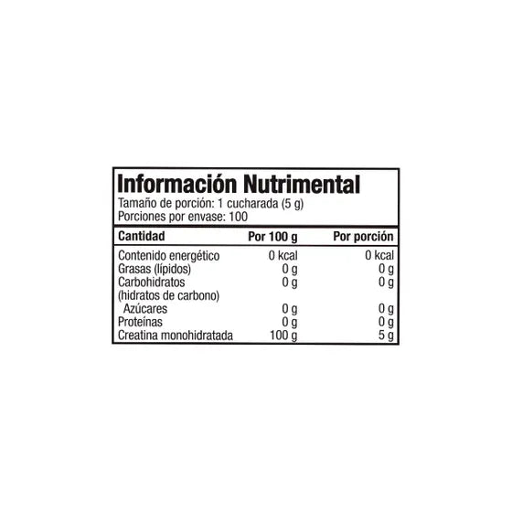 Creatina Monohidratada Isopure Sin Sabor 100 Serv.