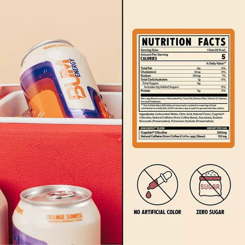 RAW BUM ENERGY RTD 12 PACK / ORANGE SUNRISE