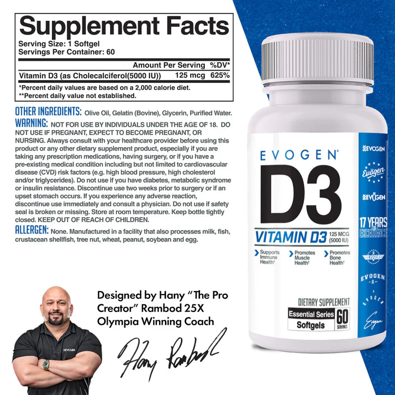 Evogen Vitamin D3 60 Serv.