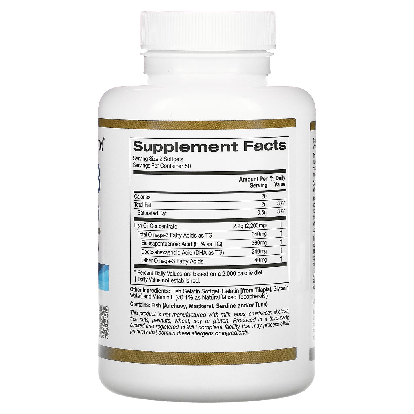 California Gold Nutrition, Omega-3 Premium Fish Oil