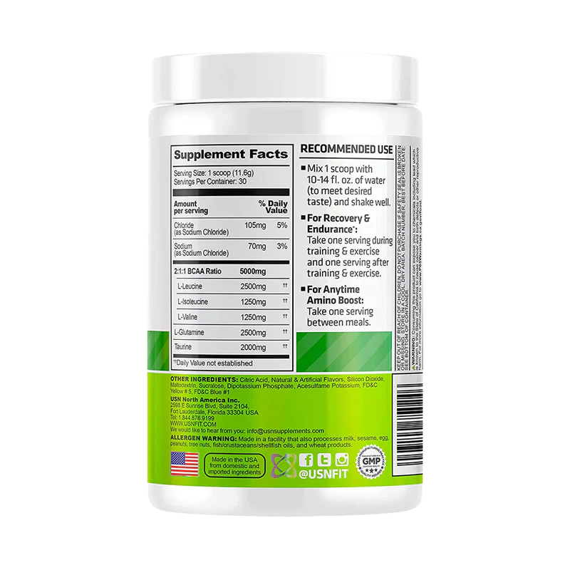 USN BCAA AMINO+ 348 GR. 30 SERV. / APPLE