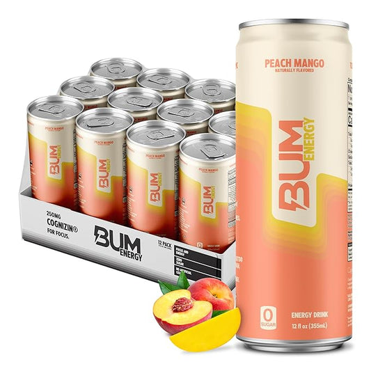 RAW BUM Energy Drink Peach Mango 355 ml