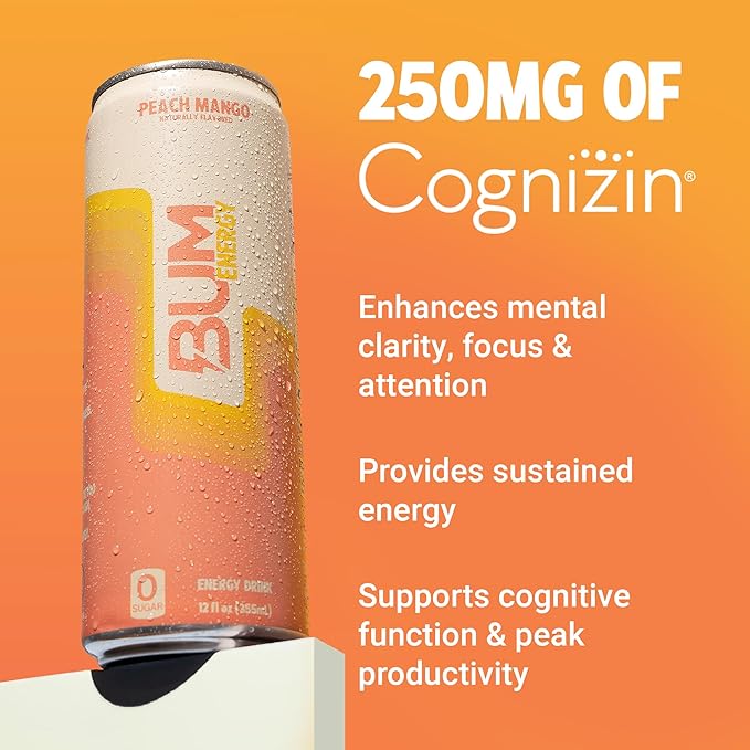 RAW BUM Energy Drink Peach Mango 355 ml