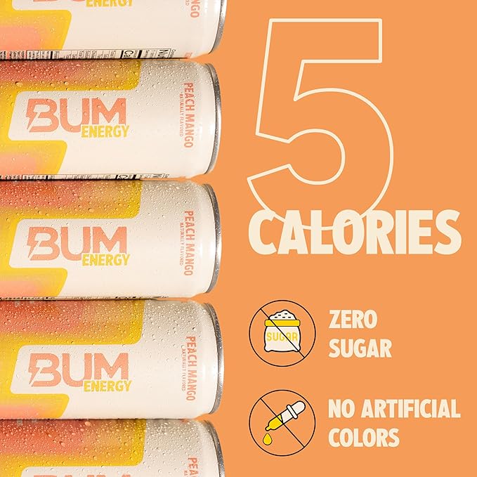 RAW BUM Energy Drink Peach Mango 355 ml