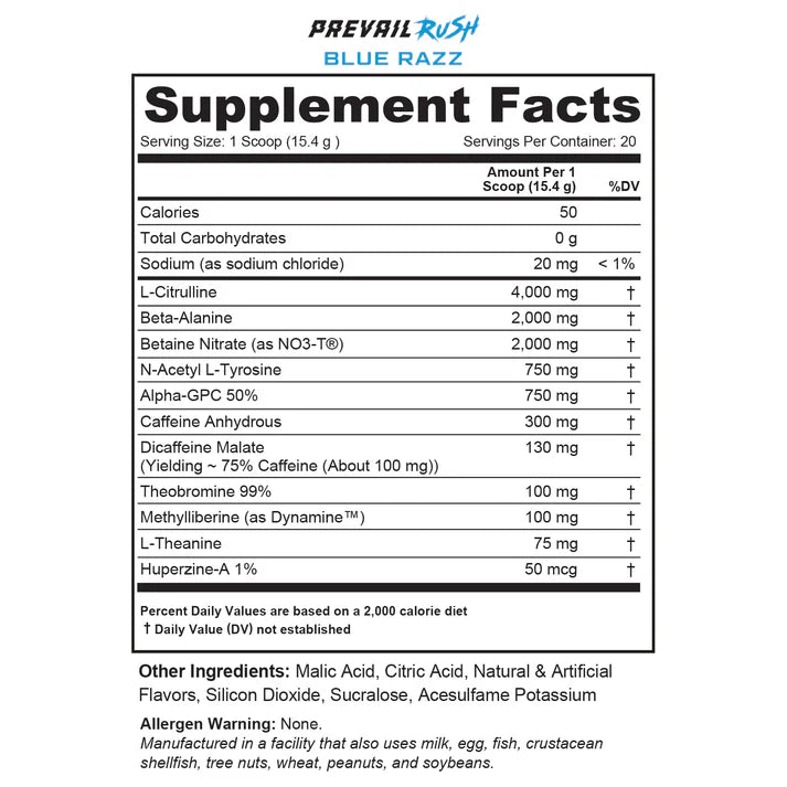 JAY CUTLER PREVAIL RUSH 20 SERV. / BLUE RAZZ 308 GR 20 SERV