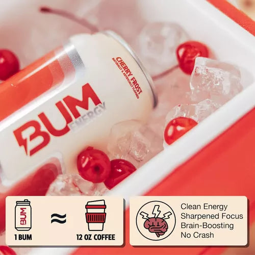 RAW BUM ENERGY RTD 12 PACK / CHERRY FROST