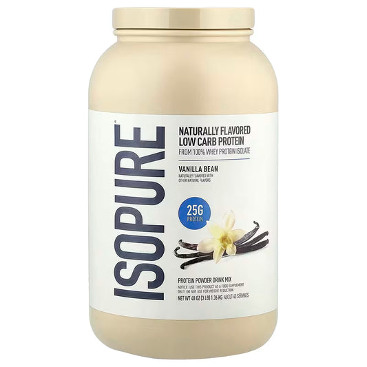 Isopure Proteína Baja en Carbohidratos-Vainilla Bean 3lb Aprox. 43 Servicios