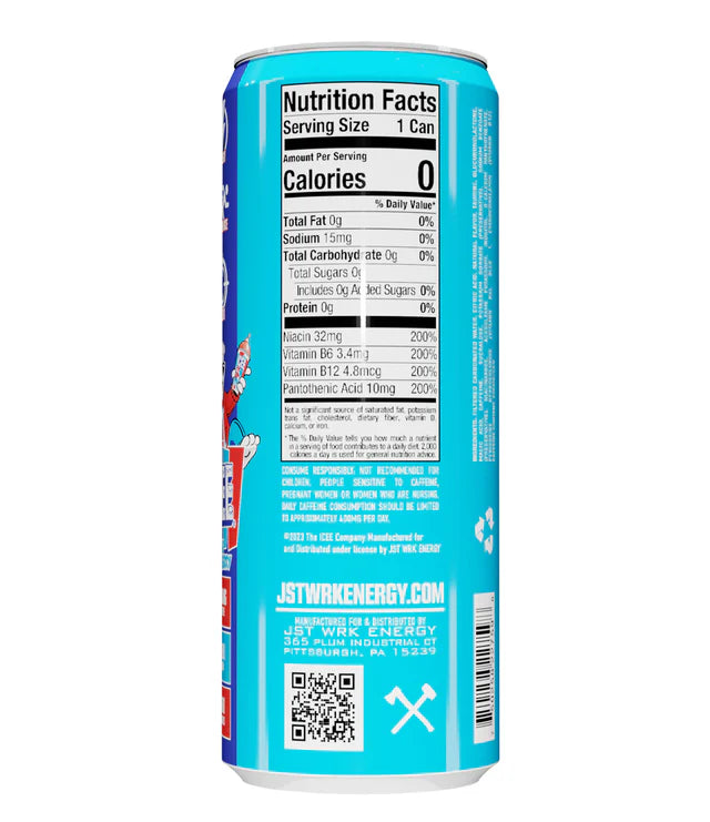 JST WRK ENERGY 12 PACK / ICEE® BLUE RASPBERRY