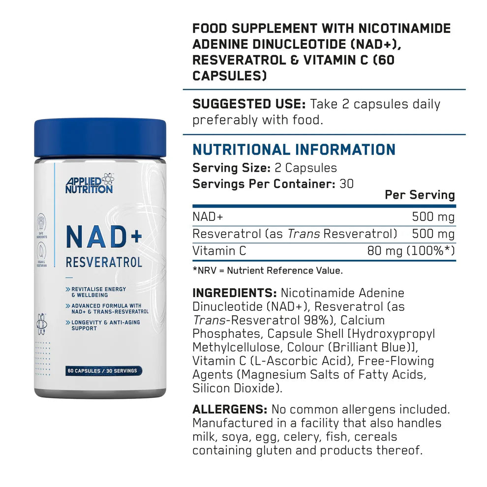 NAD y Resveratrol Applied Nutrition
