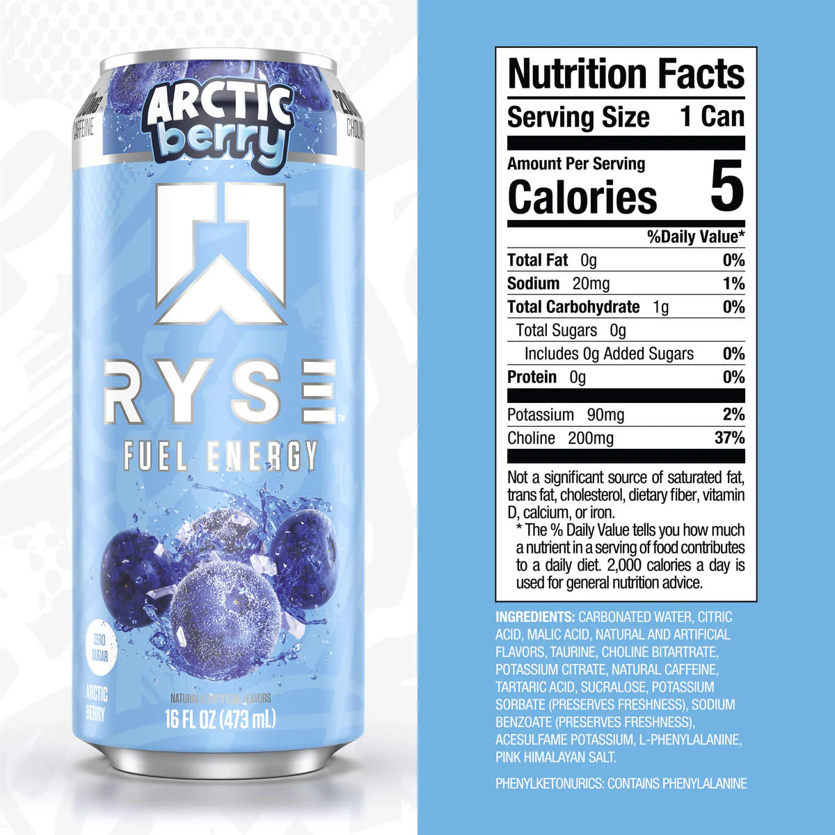 Ryse Fuel Energy Drink Arctic Berry 473 ml
