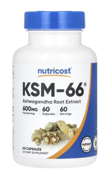 Nutricost, KSM-66, Ashwagandha Root Extract, 600 mg, 60 Capsules