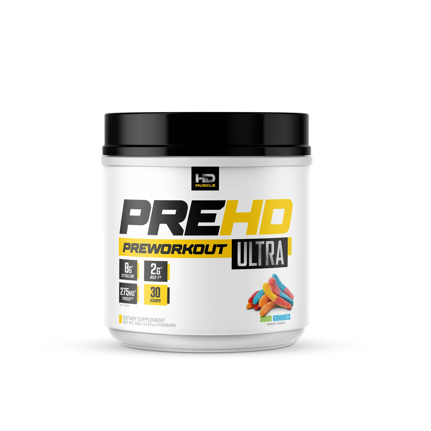 HD MUSCLE PREHD ULTRA 510 GR. (18OZ) 30/15 SERV. / SOUR GUMMIES