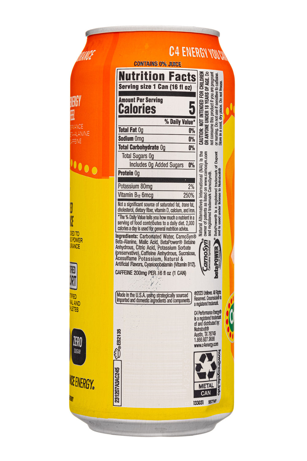 C4 Performance Energy® X Popsicle® Creamsicle 473ml