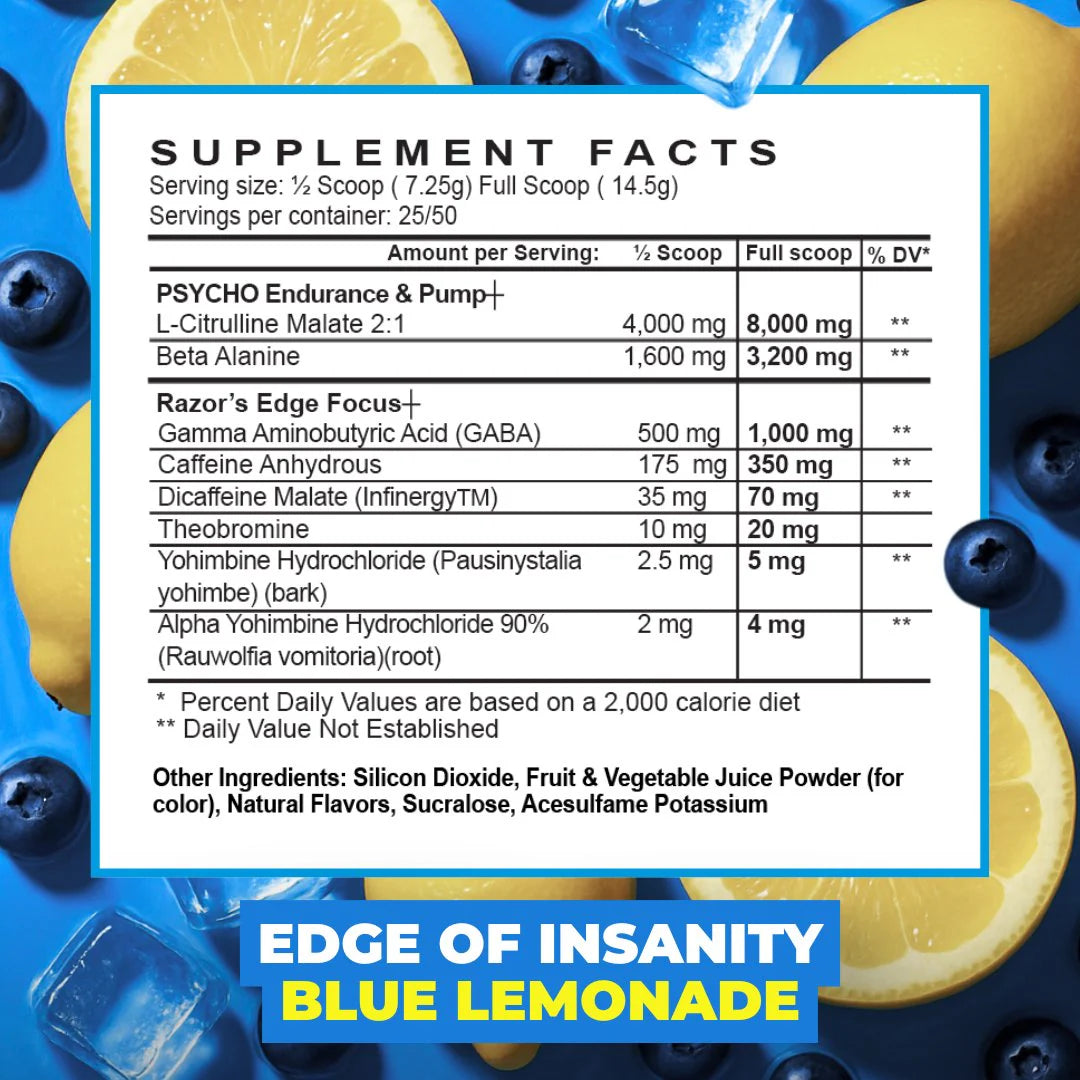 Edge Pre Workout Blue Lemonade 25 Serv.
