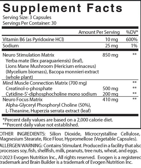 EVOGEN BRAIN BUILDER 250 GR. 30 SERV.