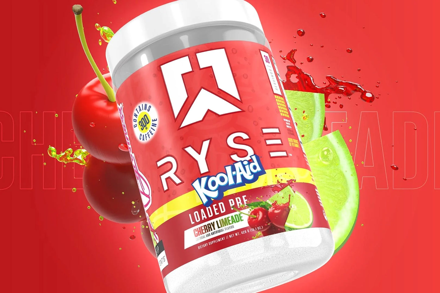 Ryse Loaded Pre Kool-Aid Cherry Limeade 30 Serv.